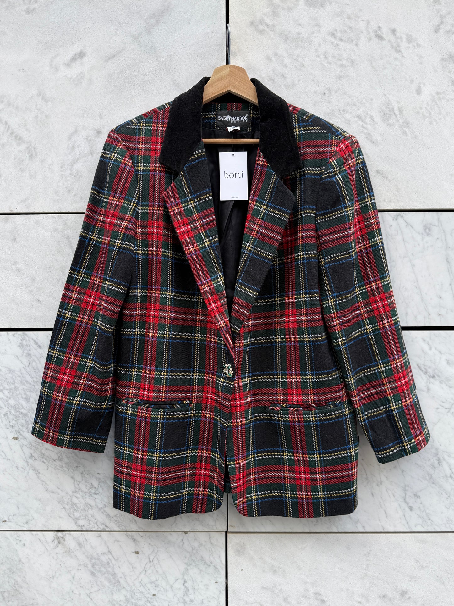 Blazer ruter diamant knapp