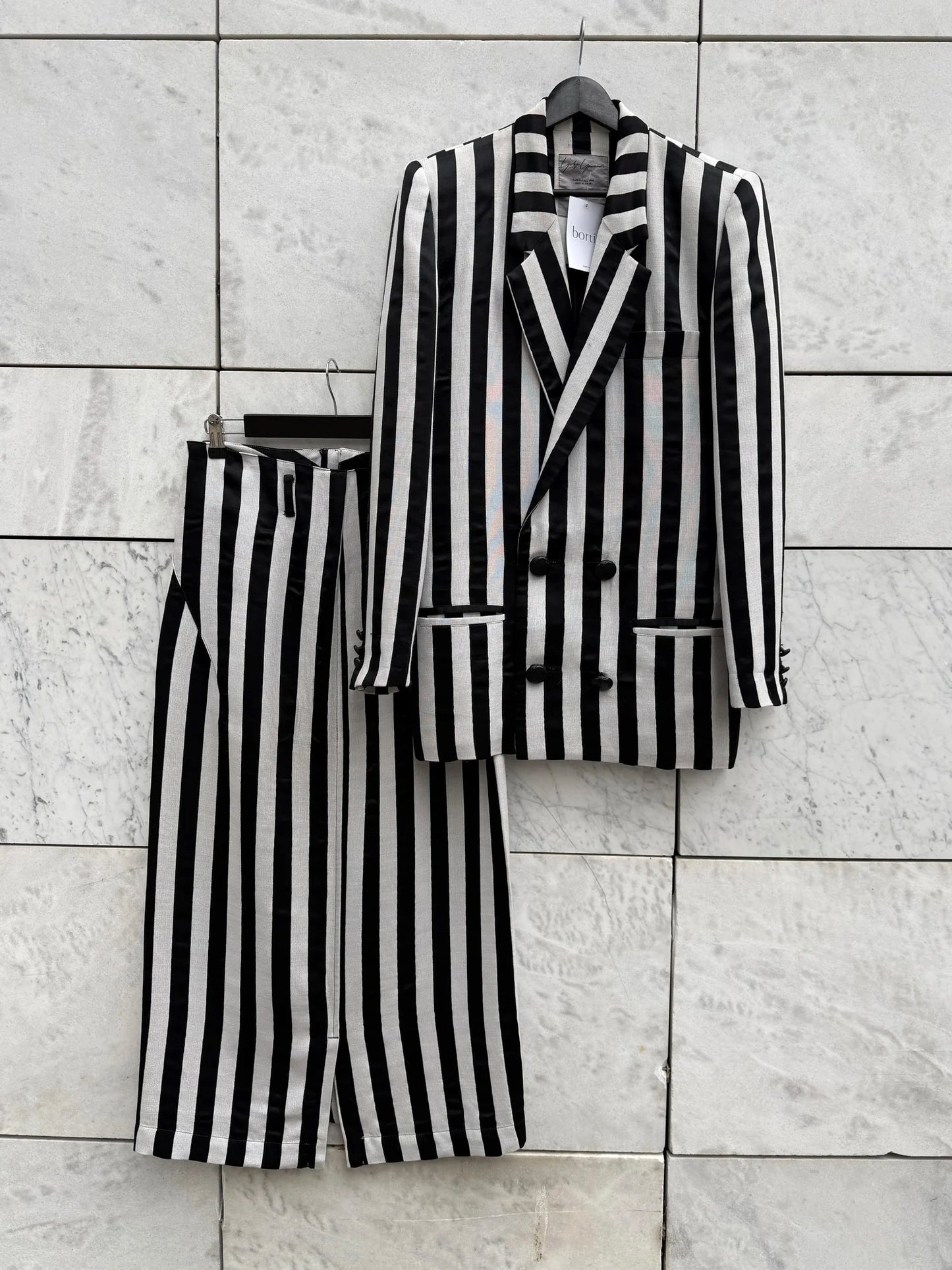 Sett blazer + skjørt striper Yohji Yamamoto