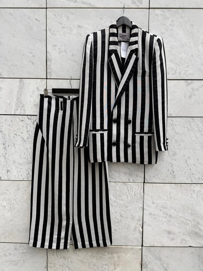 Sett blazer + skjørt striper Yohji Yamamoto