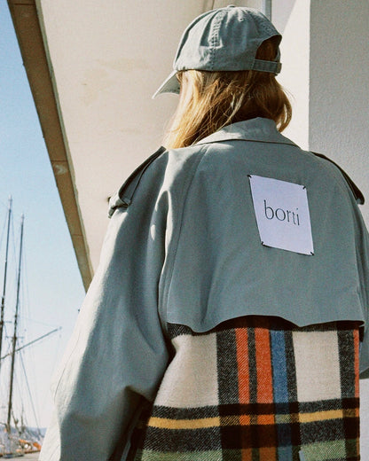 Trenchcoat blå-grønn Borti Re-design
