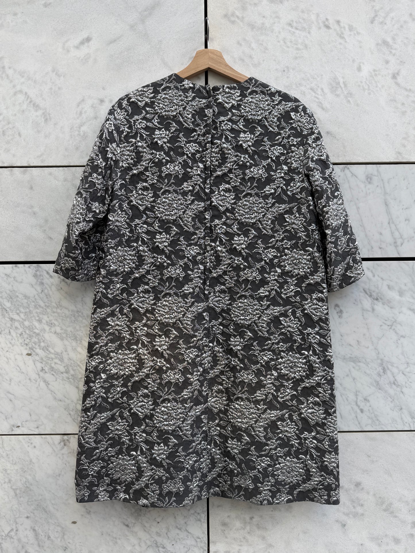 Kjole brokade sølv/grå Dolce & Gabbana