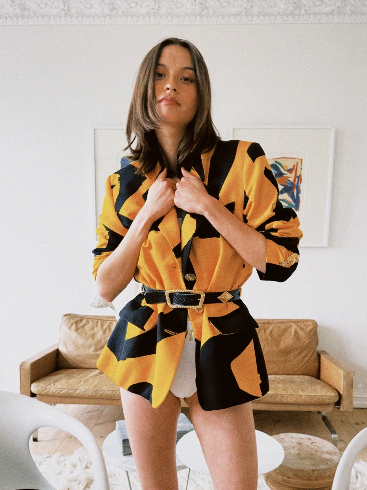 Blazer med print Moschino