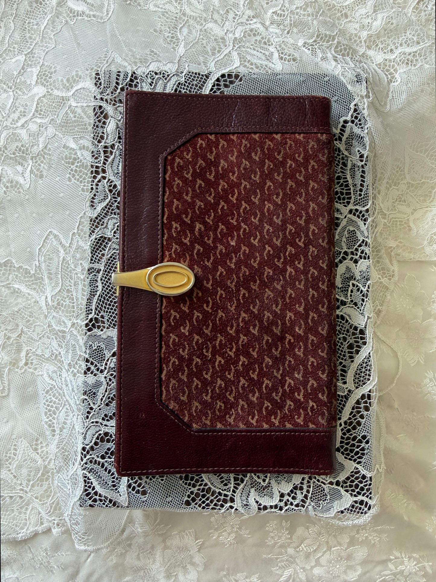 Lommebok vintage burgunder skinn