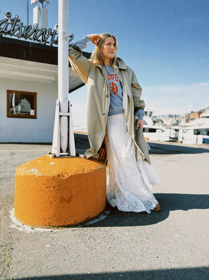 Trenchcoat beige med frynser Borti Re-design