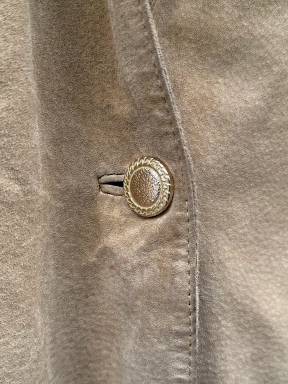 Jakke beige semsket skinn oversized