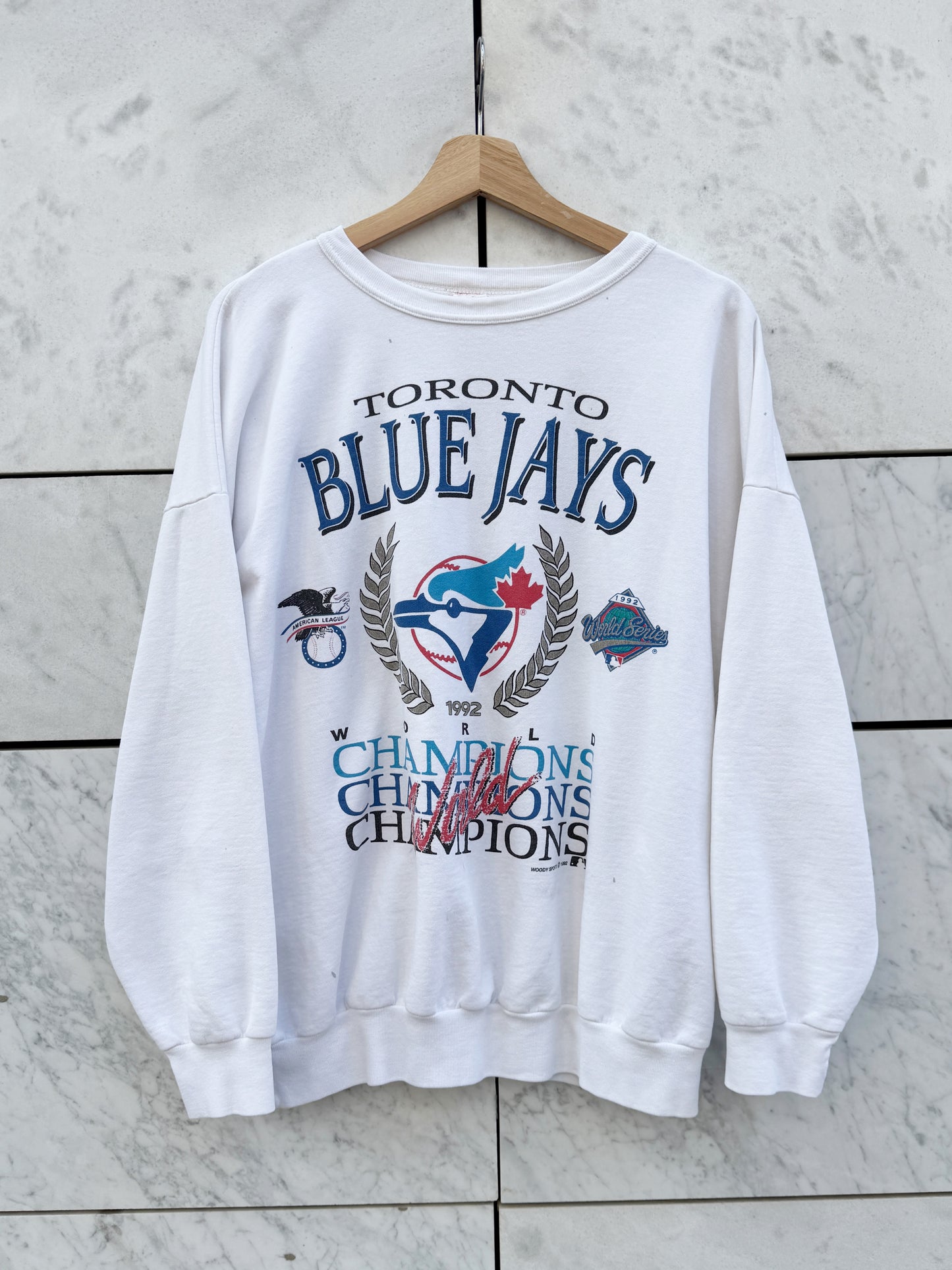 College genser hvit Toronto Blue jays