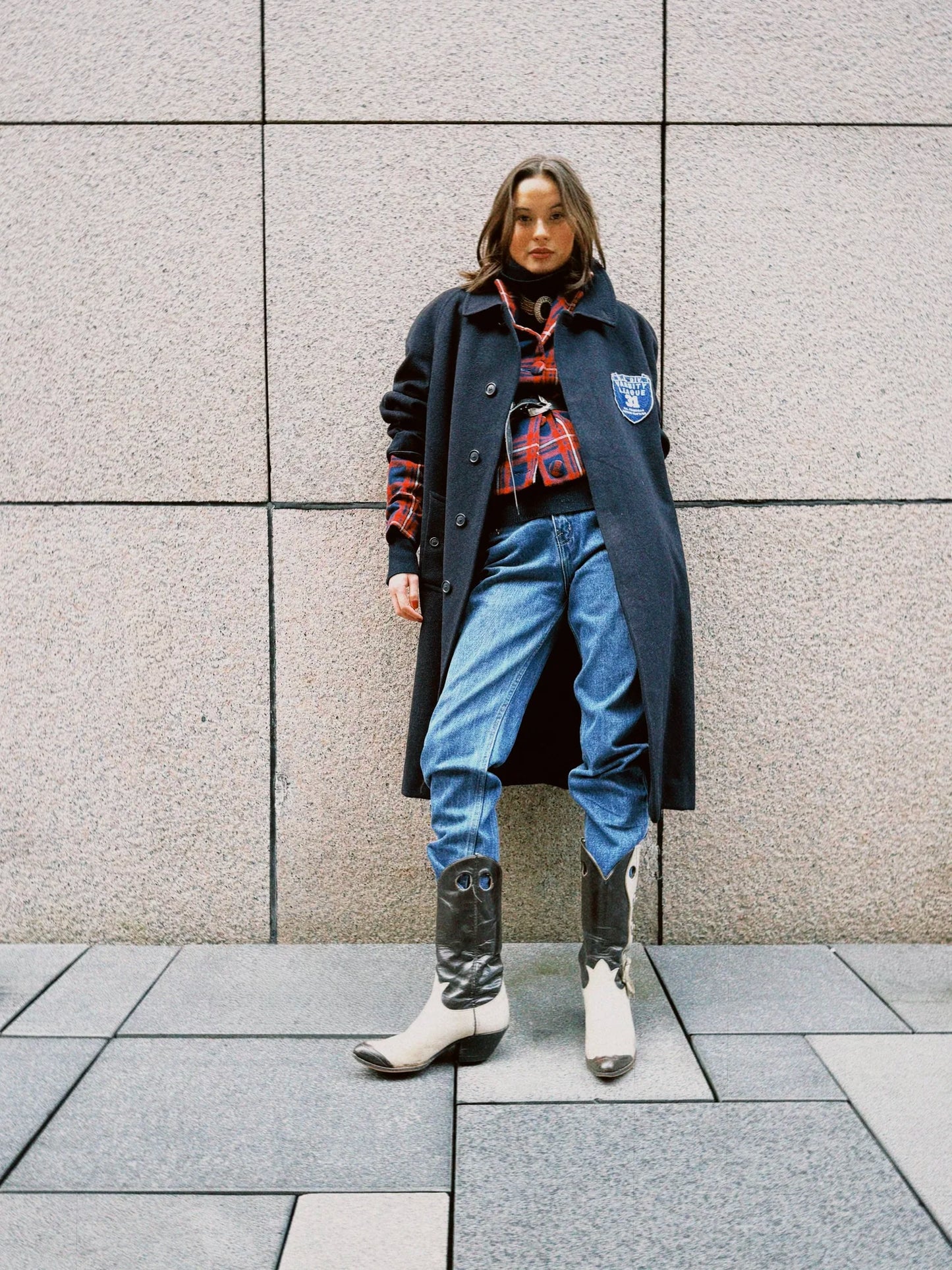 Frakk re-made Burberry mørk blå