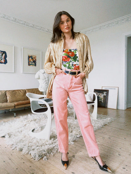 Jeans ferskenfarget