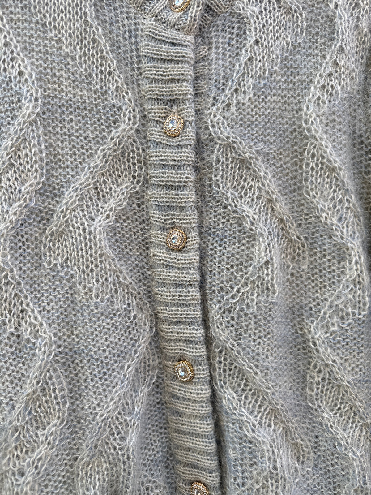Cardigan mohair lys blå