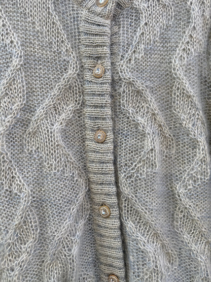 Cardigan mohair lys blå