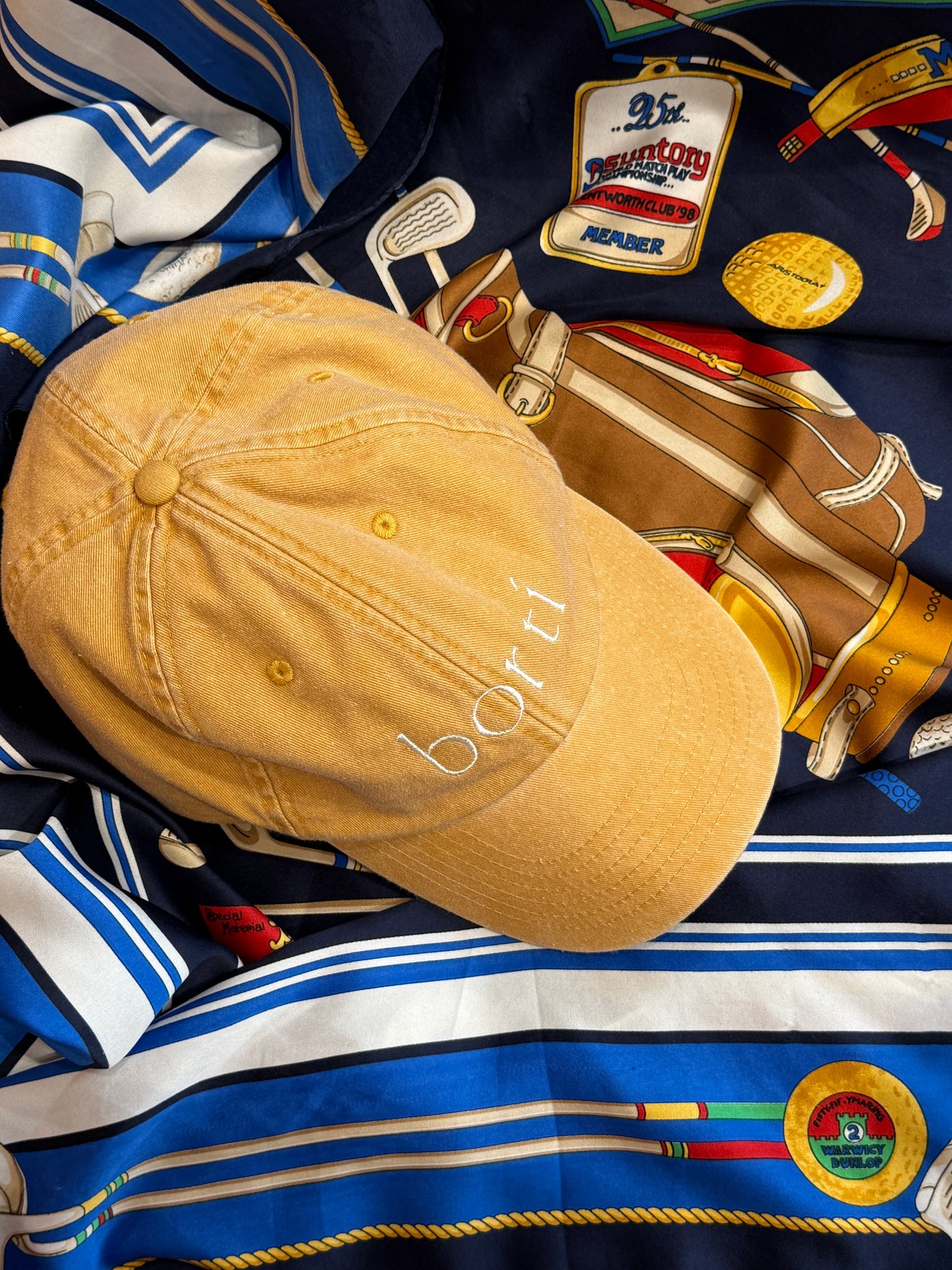 Borti caps "vintage" gul/hvit logo