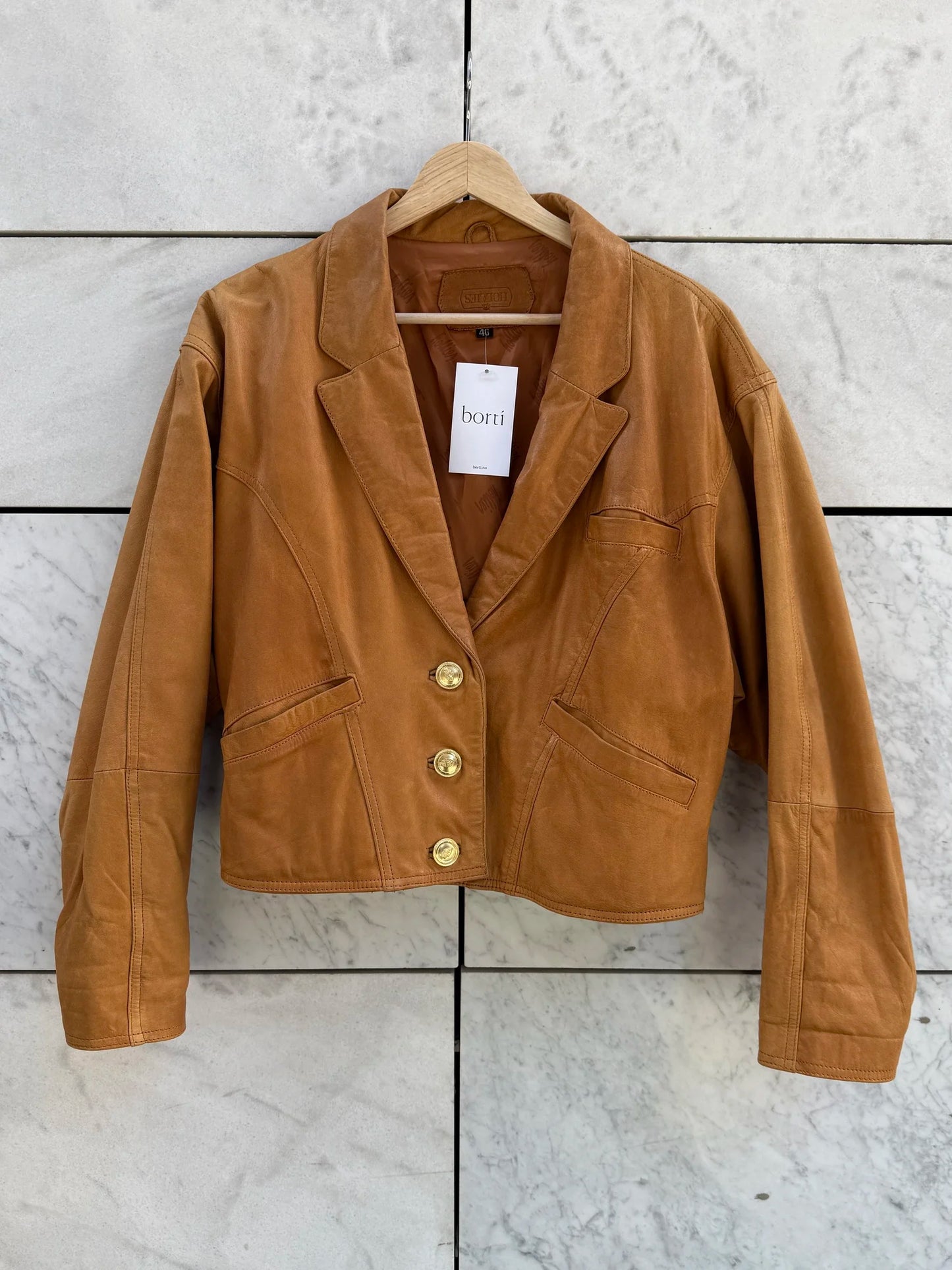 Jakke skinn cognac
