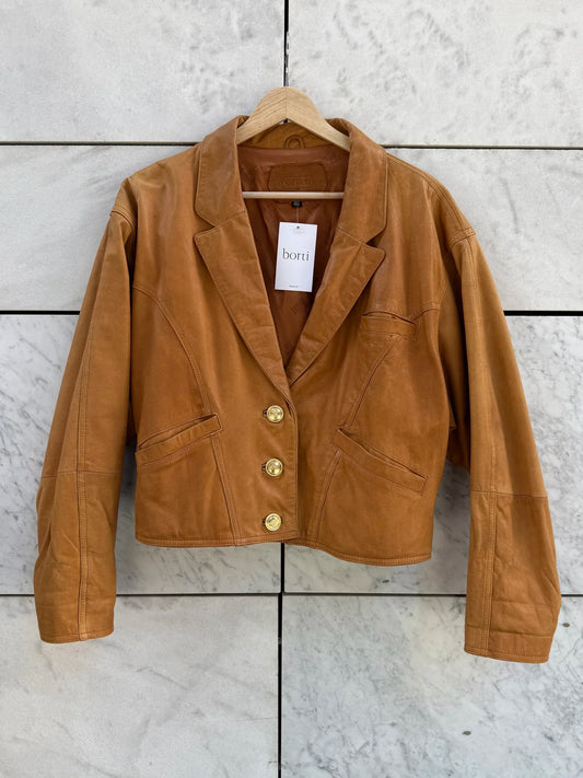 Jakke skinn cognac
