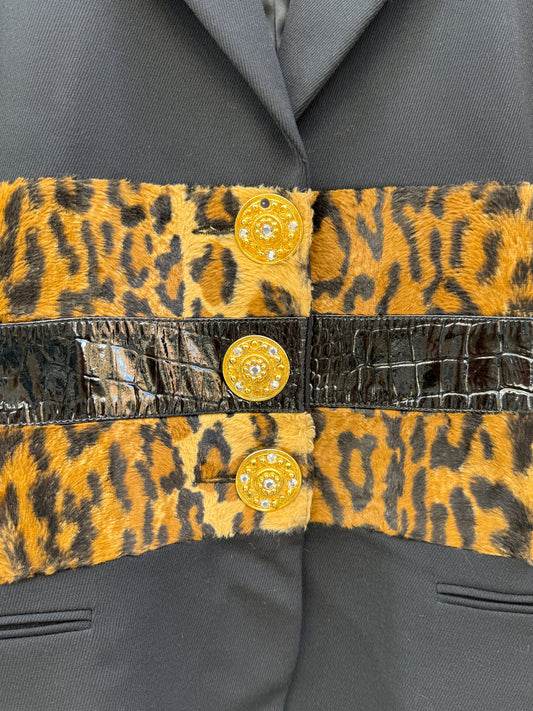Blazer sort/leopard