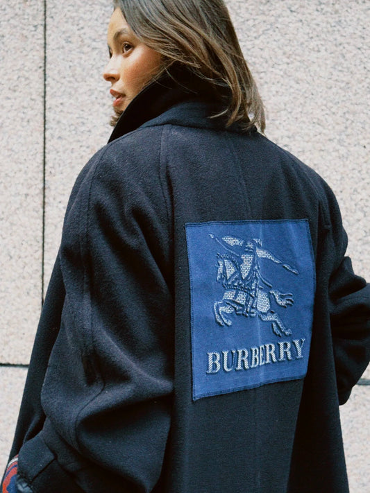 Frakk re-made Burberry mørk blå