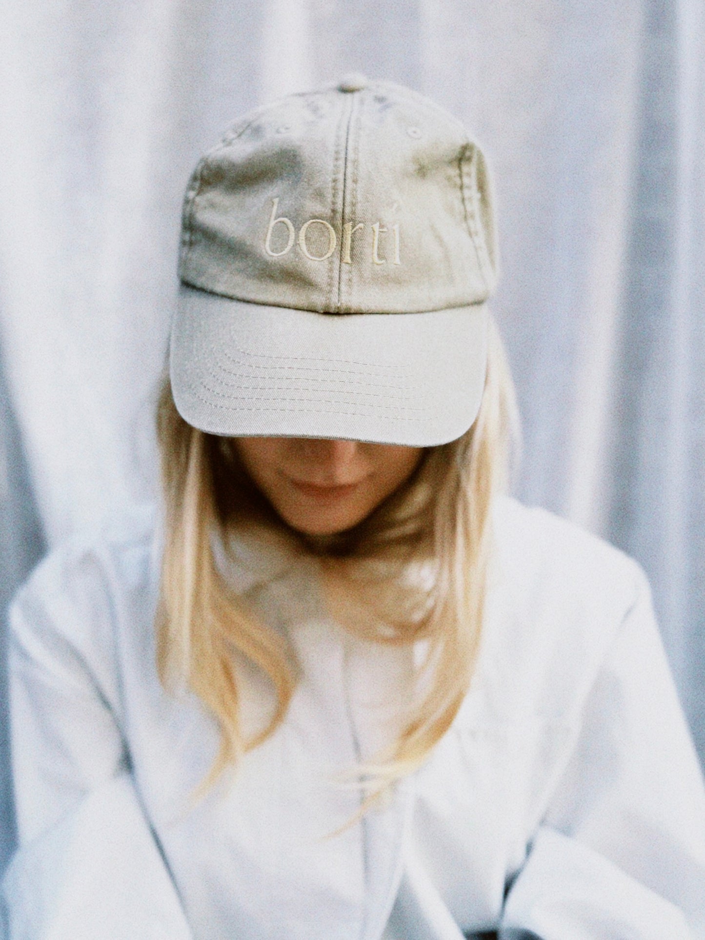 Borti caps "vintage" kaki/gul logo