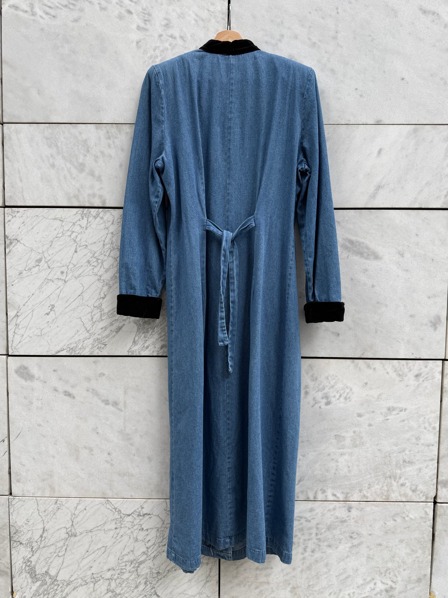 Kjole denim med fløyel