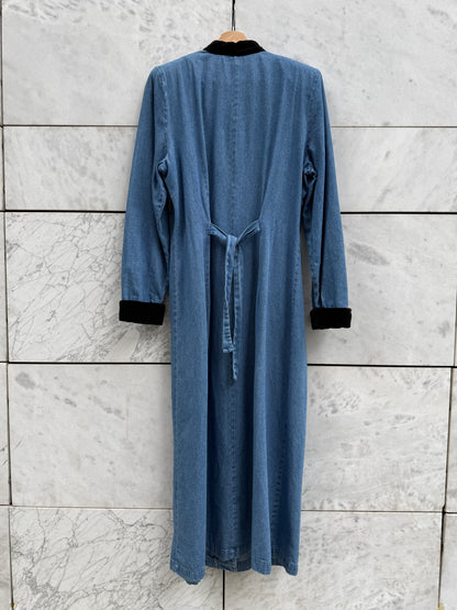 Kjole denim med fløyel