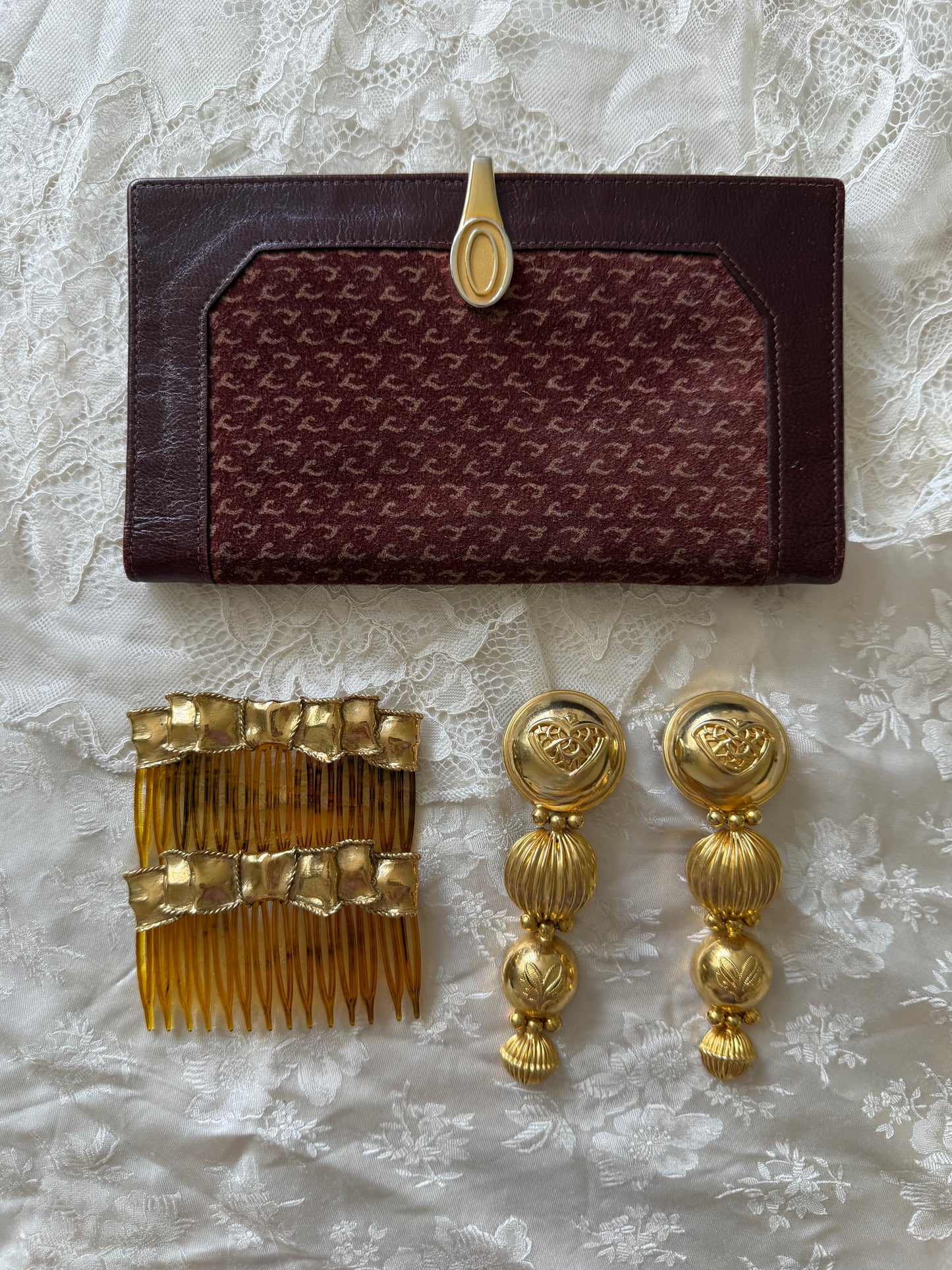 Lommebok vintage burgunder skinn
