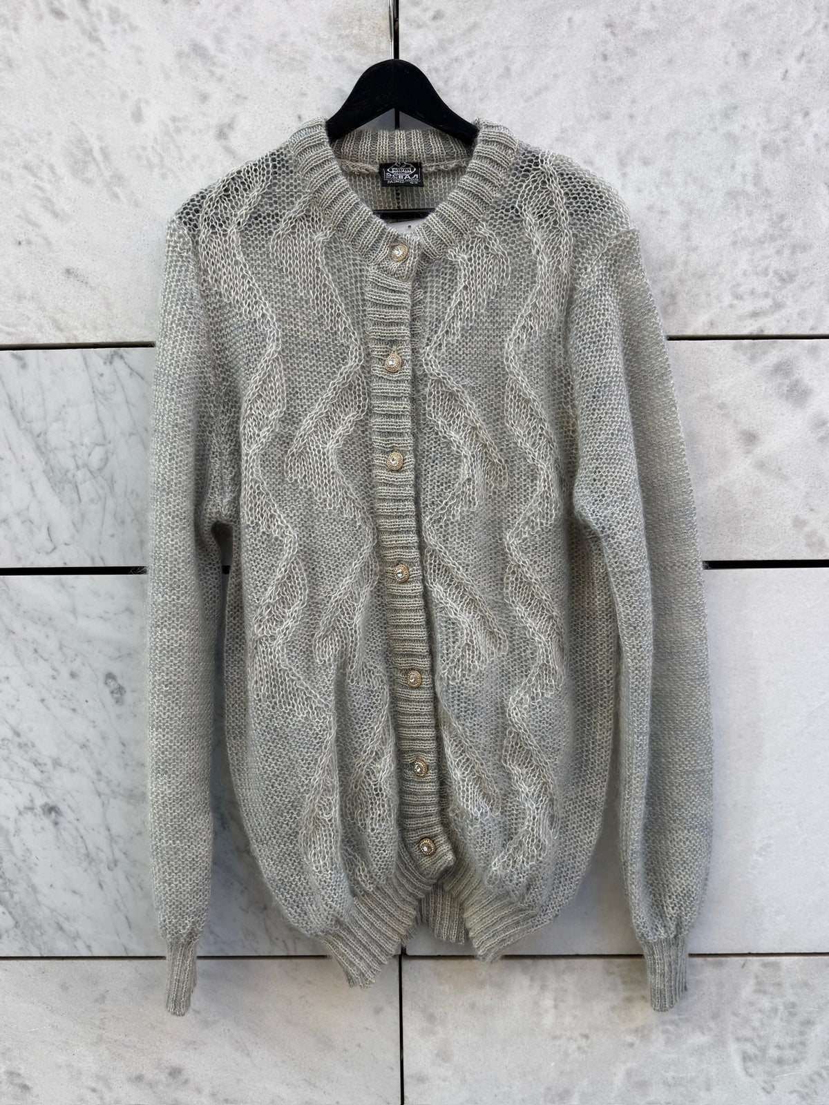 Cardigan mohair lys blå