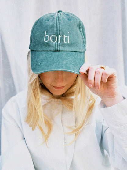Borti caps "vintage" grønn/hvit logo
