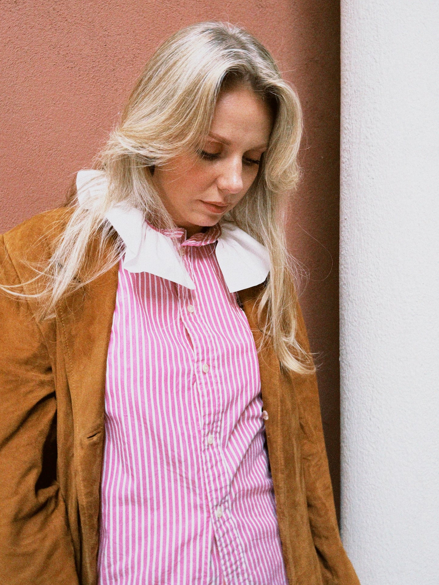 Skjorte re-design Polo rosa striper