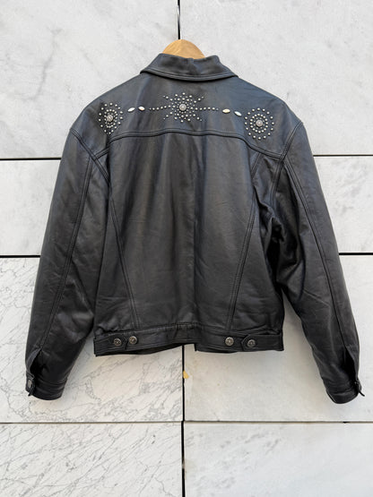 Skinnjakke sort med studs