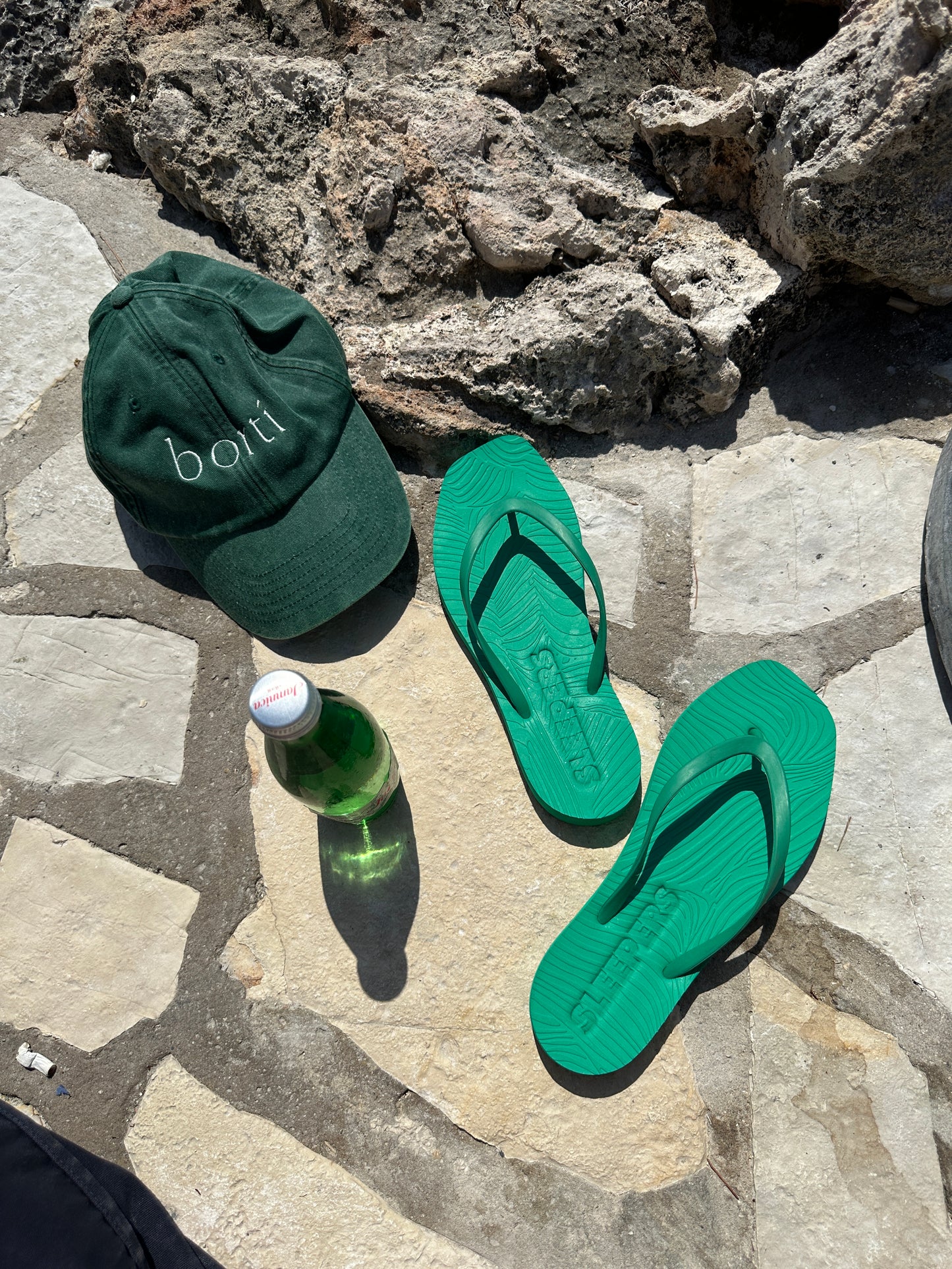 Borti caps "vintage" grønn/hvit logo