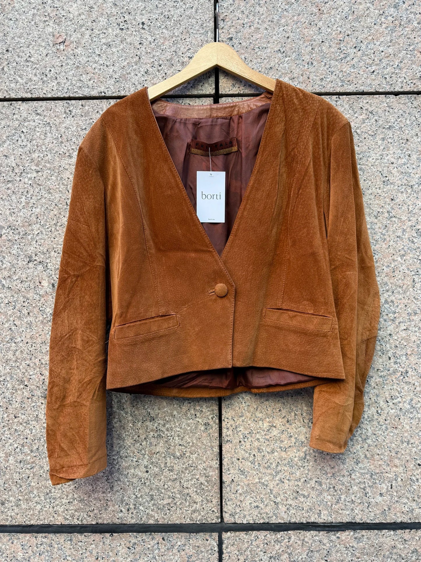Jakke semsket cognac