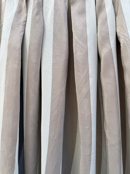 Skjørt silke striper beige/hvit