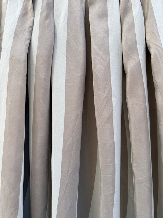 Skjørt silke striper beige/hvit
