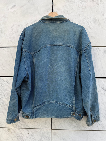 Jakke denim vid silhuett med bling