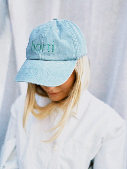Borti caps "vintage" lys grønn/grønn logo