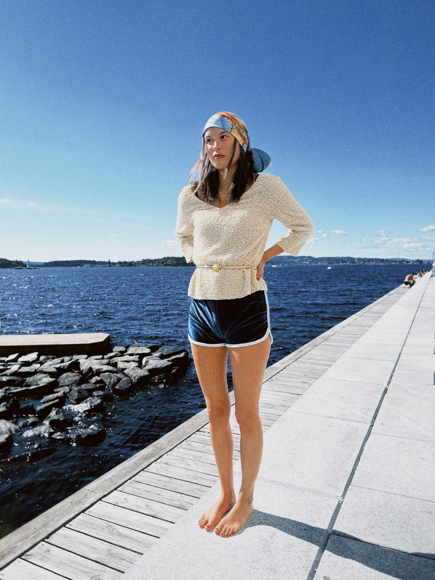 Shorts sporty 70s velur