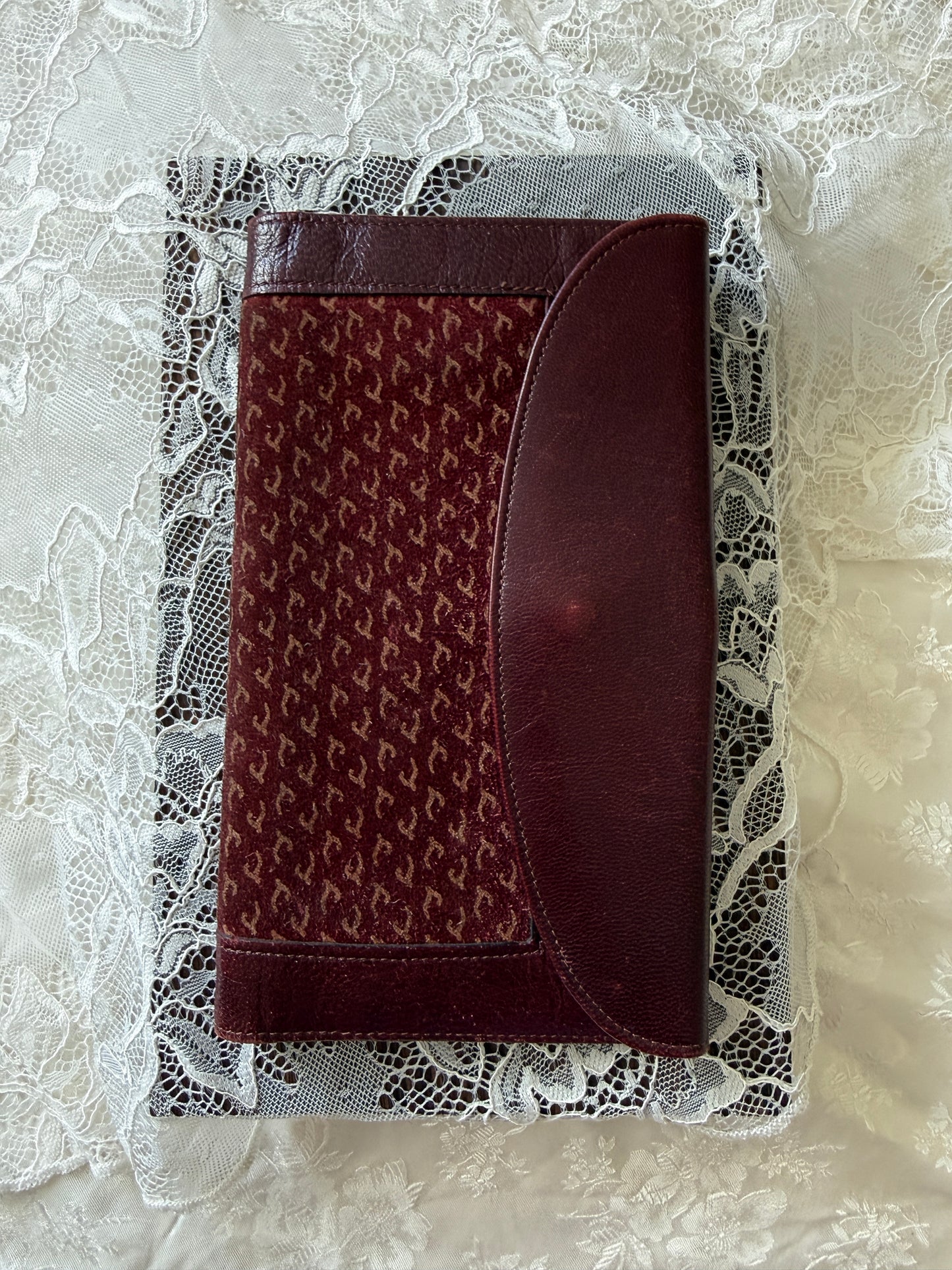 Lommebok vintage burgunder skinn