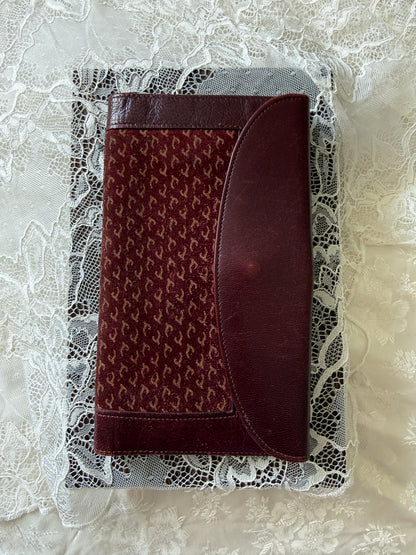 Lommebok vintage burgunder skinn