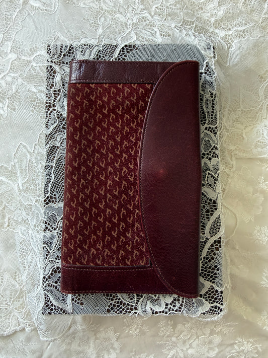 Lommebok vintage burgunder skinn