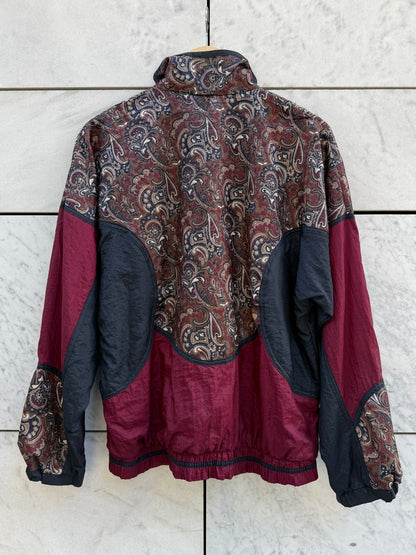 Windbreaker burgunder paisley mønster