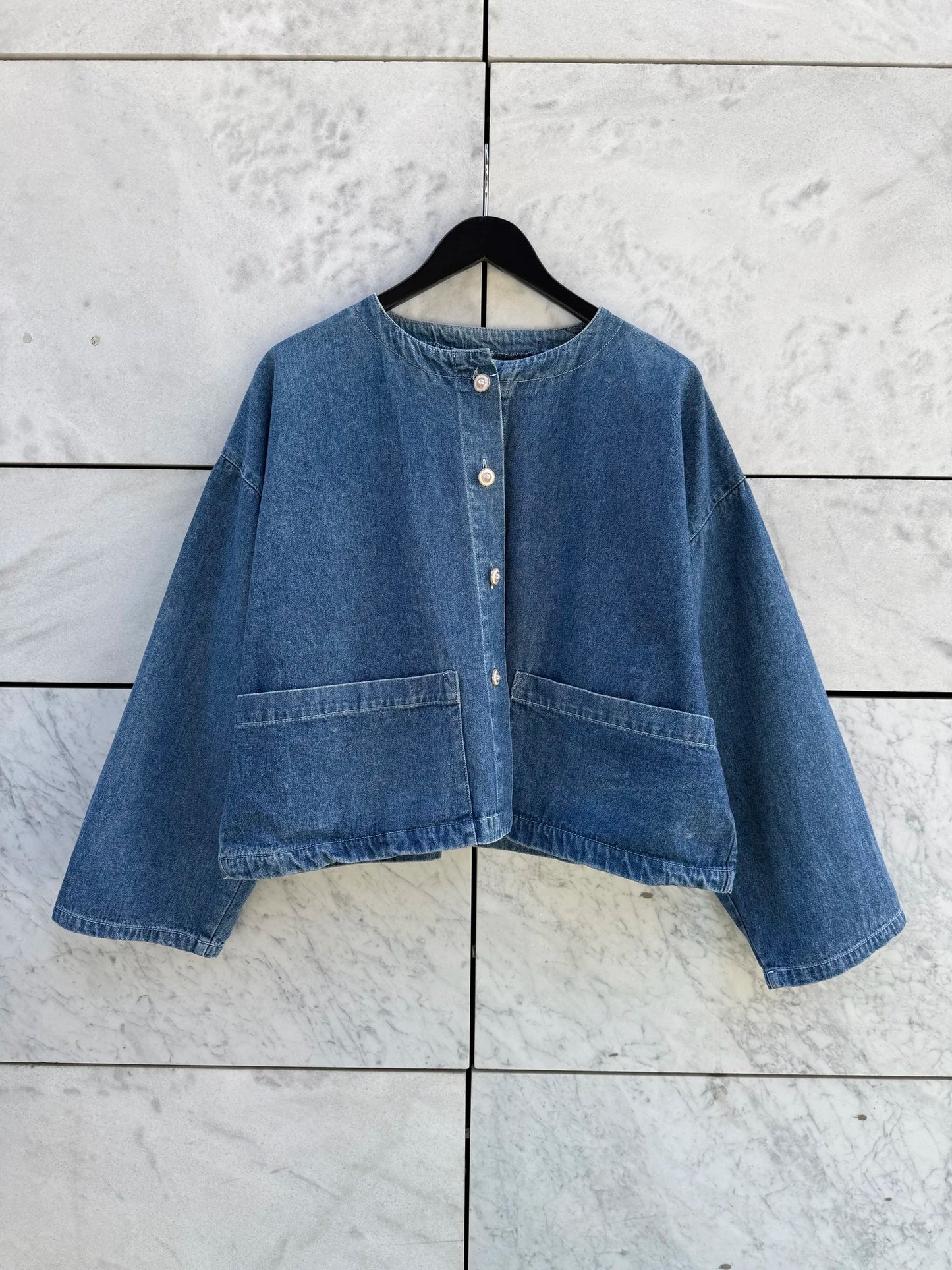 Jakke denim vid silhuett