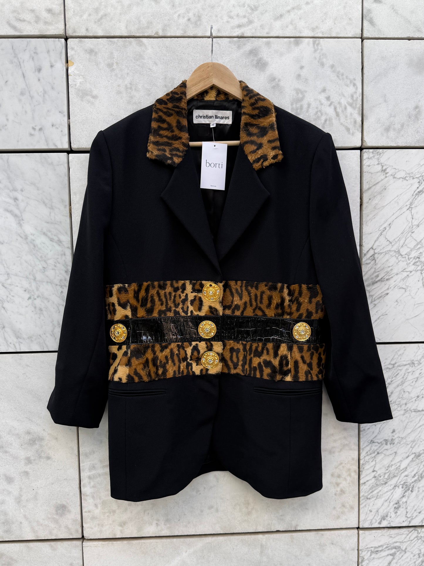 Blazer sort/leopard