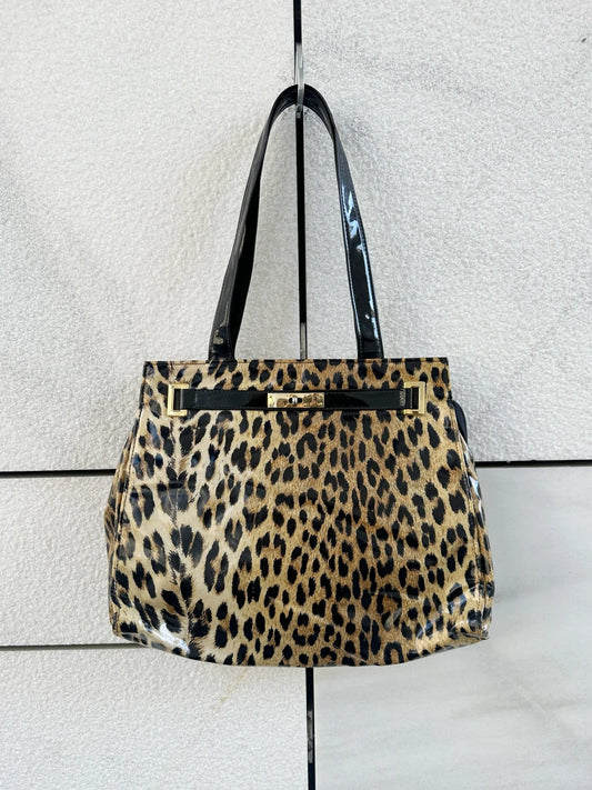 Veske vintage lakk leopard