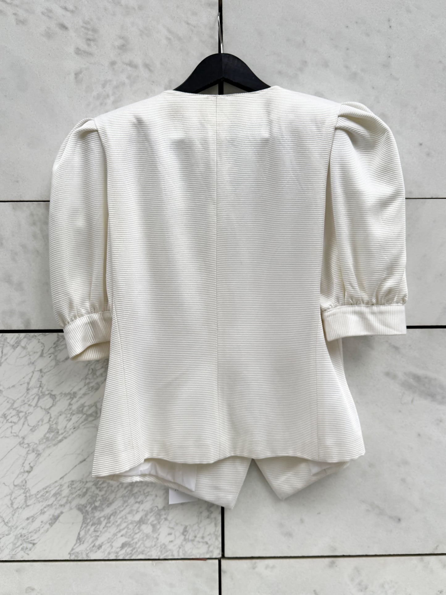 Bluse hvit 80 ties