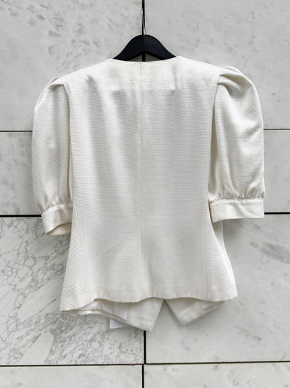 Bluse hvit 80 ties