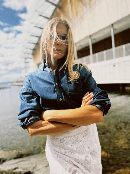 Skjorte denim District 7040