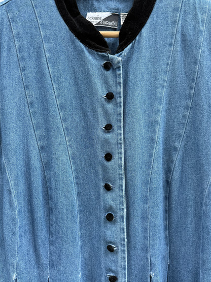 Kjole denim med fløyel
