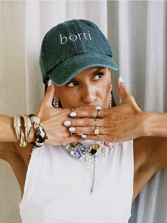Borti caps "vintage" grønn/hvit logo