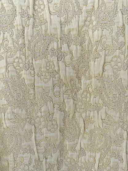 Jakke med mandarin knapp lys gul jacquard