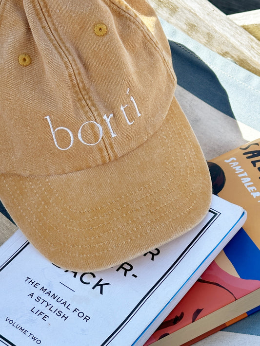 Borti caps "vintage" gul/hvit logo
