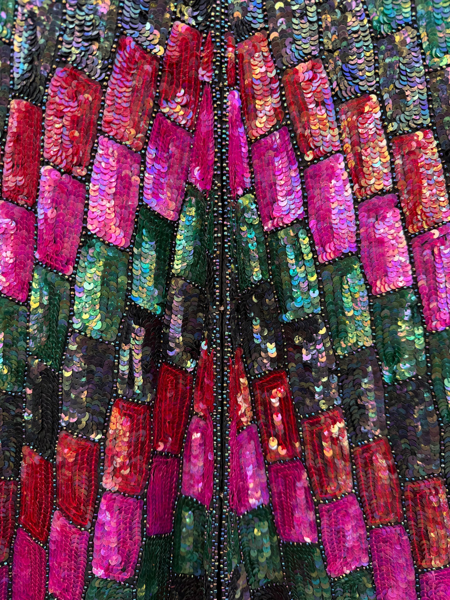 Jakke paljetter sort/grønn/rosa/rød