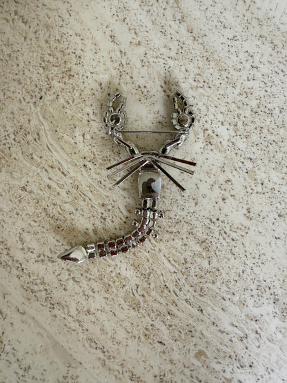 Brosje skorpion med strass